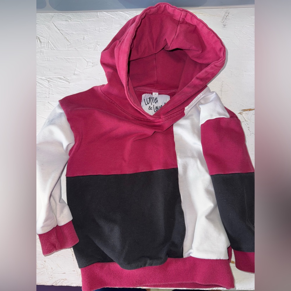 Vibrant Kids Hoodie - Maroon, Black, and White